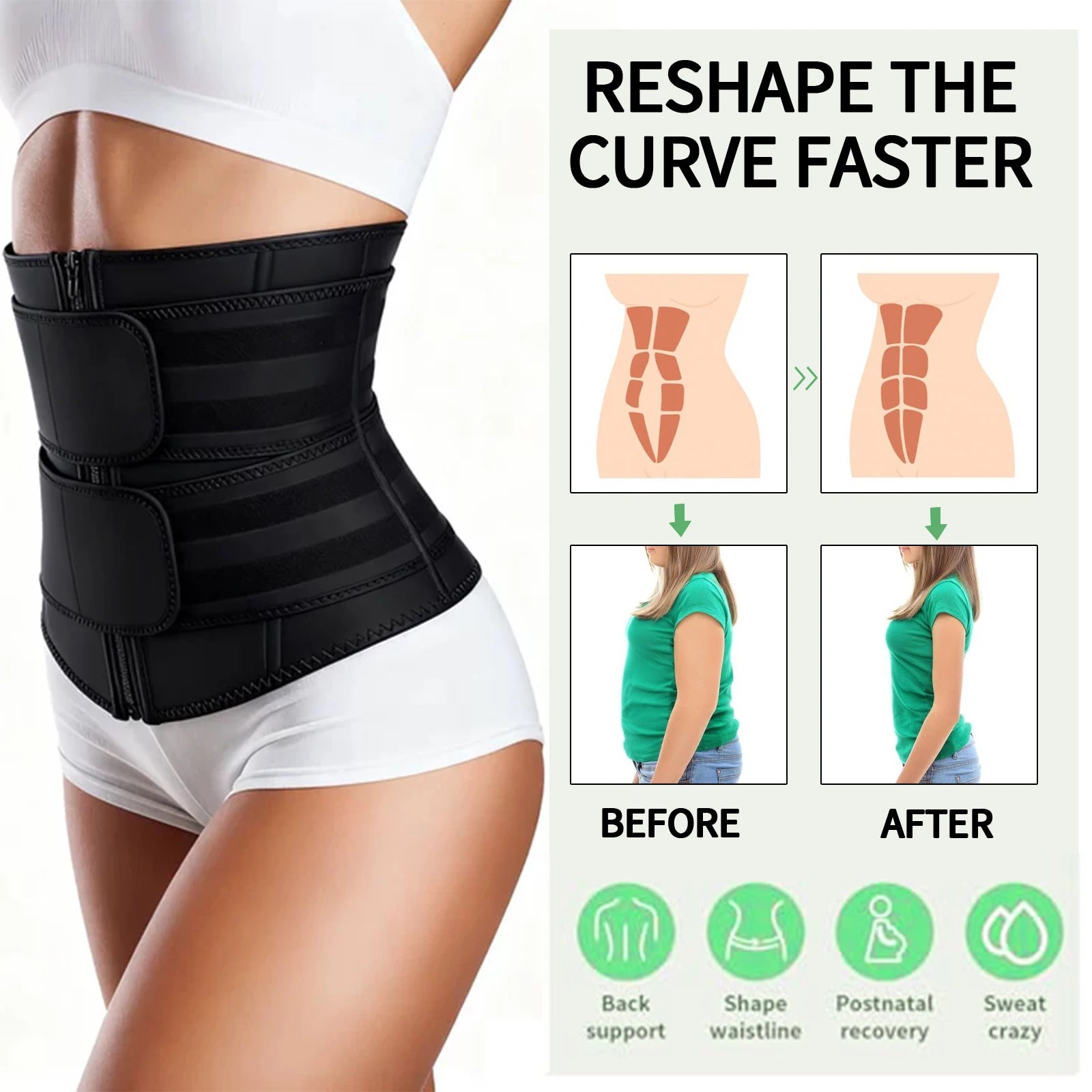 Double Belt Waist Trainer – Tummy Control & Back Support