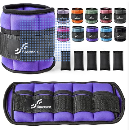 Adjustable 10lb Ankle Weights Set