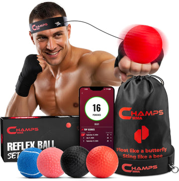 Boxing Reflex Ball Set with Punch Counter App
