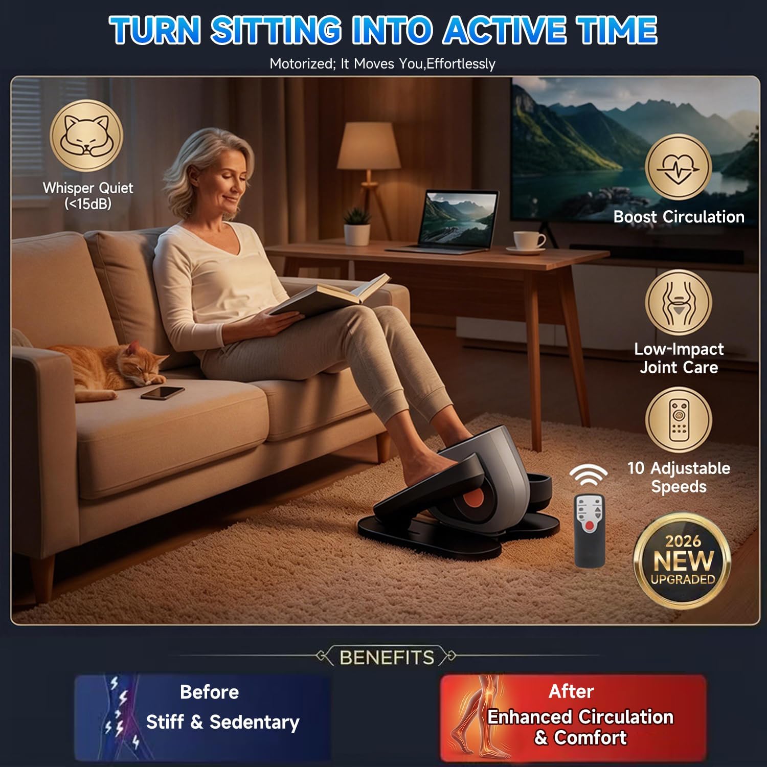 Electric Under Desk Elliptical for Seniors