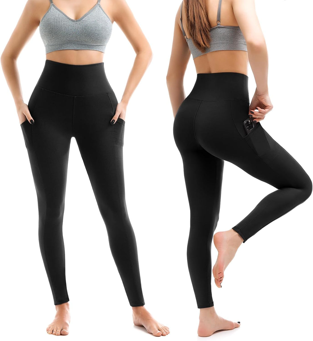 High Waisted Leggings with Pockets (2 Packs)