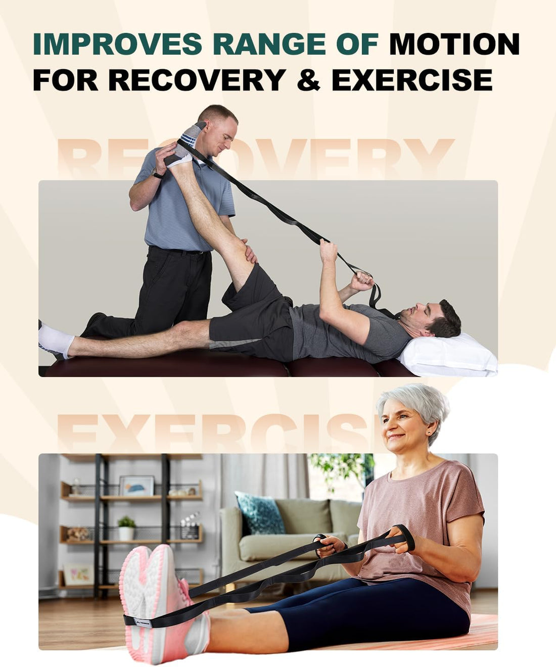 10-Loop Stretching Strap for Physical Therapy & Yoga