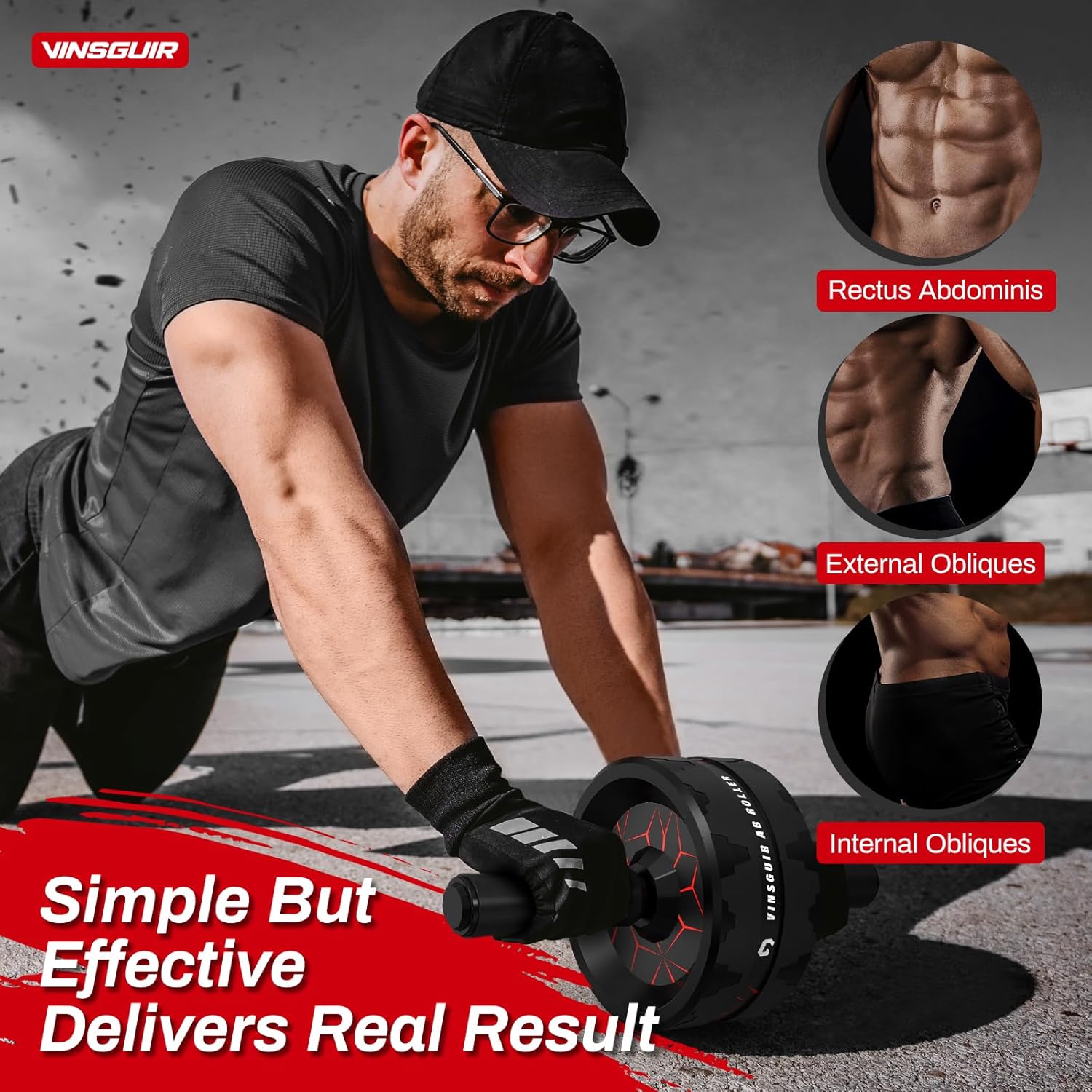 Extra Wide Ab Roller Wheel with Knee Pad