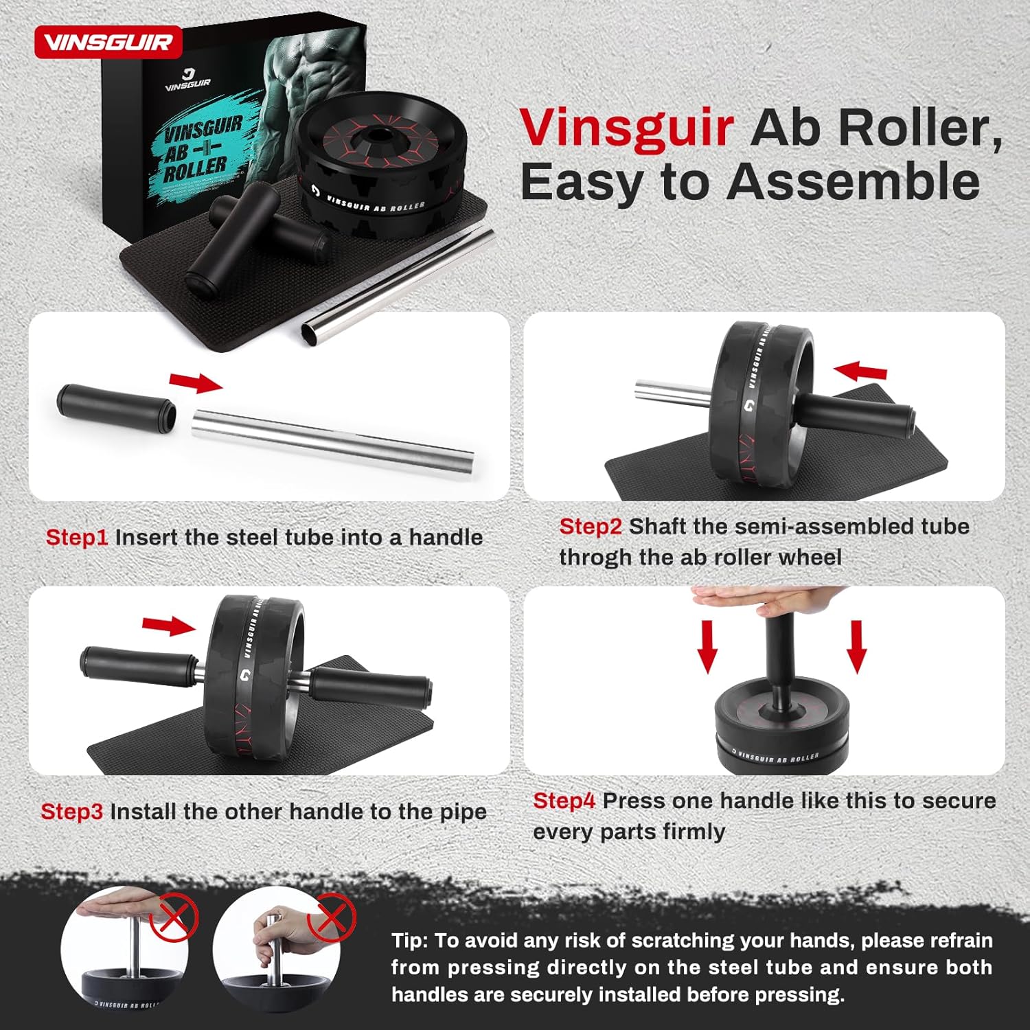 Extra Wide Ab Roller Wheel with Knee Pad