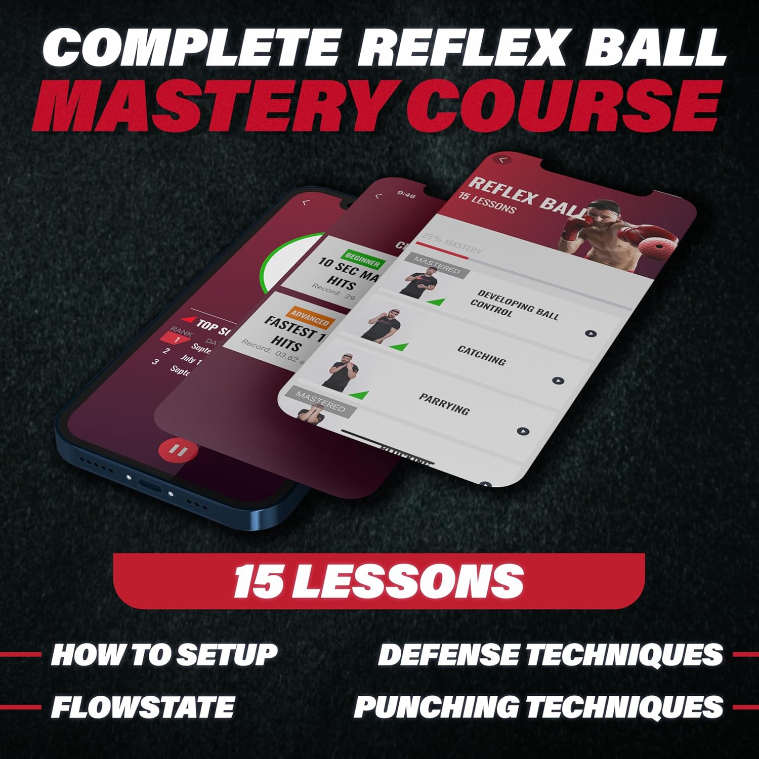 Boxing Reflex Ball Set with Punch Counter App