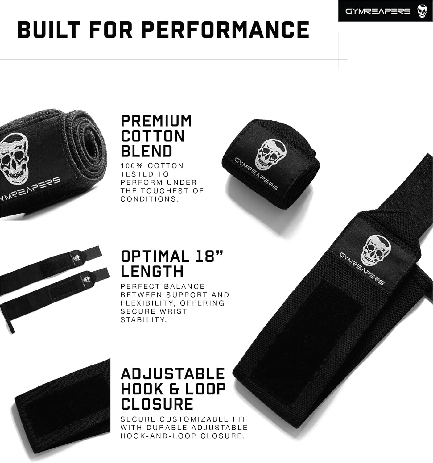IPF Approved Professional Weightlifting Wrist Wraps (18")